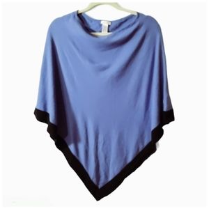 J. Jill Colorblock Hem Linen Poncho Sweater OS